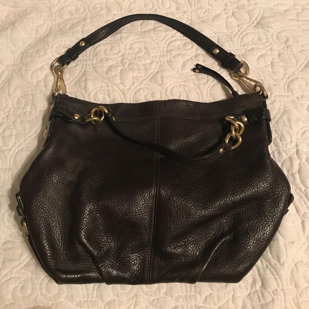 Coach chocolate leather purse